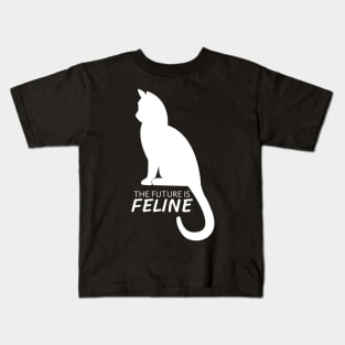 White cat - The future is feline Kids T-Shirt